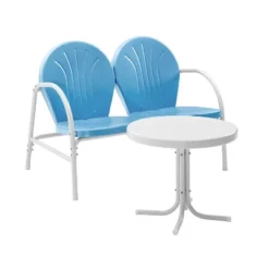 Griffith 2pc Outdoor Conversation Set - Sky Blue - Crosley -Crosley Sales Store GUEST 653308b4 5ea8 49af 9d74 11b91aed18a7