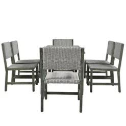 Outdoor 6-Seat Acacia Wood Dining Set For Yard, Terrace, Balcony - ModernLuxe -Crosley Sales Store GUEST 662bc484 0209 439b bbb4 d82acf83c44e