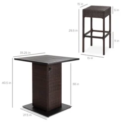 Best Choice Products 5-Piece Patio Wicker Bar Set W/ Built-In Bottle Opener, Hidden Storage Shelf, 4 Stools -Crosley Sales Store GUEST 6774ec51 f1cf 4d1a b579 494f34f33810