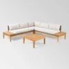 Loft Acacia 4pc Wood Sectional Sofa Set - Christopher Knight Home