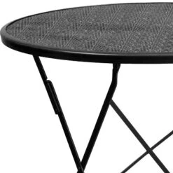 Emma And Oliver Commercial Grade 30" Round Colorful Metal Garden Patio Folding Patio Table -Crosley Sales Store GUEST 69db05fc e4f8 434a 878c 1b77f53e8638