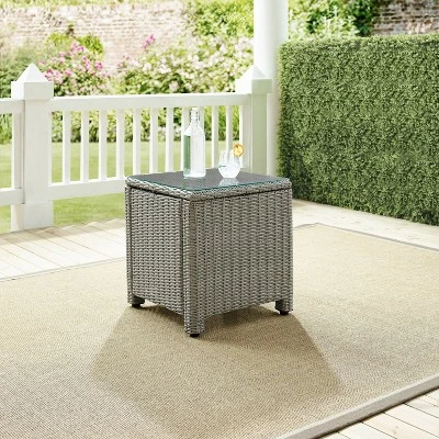 Bradenton Outdoor Wicker Glass Top Side Table - Crosley 6 Bradenton Outdoor Wicker Glass Top Side Table - Crosley - Image 6