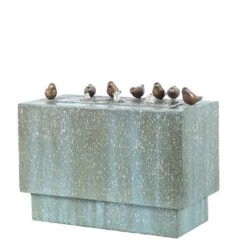 LuxenHome Patina Resin Rectangular Bubbler Outdoor Fountain With LED Lights And Bronze Birds -Crosley Sales Store GUEST 6a34b1ce eb6a 4fa2 864f 6e656dd676f4