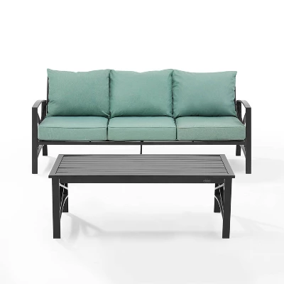 Kaplan 2pc Outdoor Sofa Set - Mist - Crosley 1 Kaplan 2pc Outdoor Sofa Set - Mist - Crosley