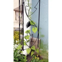 46" Tall Iron Downspout Decorative Garden Trellis Black Powder Coat Finish - Achla Designs