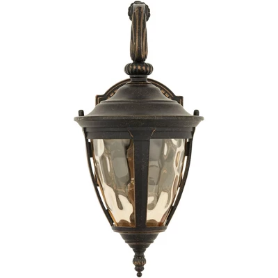 John Timberland Vintage Outdoor Wall Light LED Fixtures Set Of 2 Bronze 13 1/2" Champagne Glass For Exterior House Porch Patio 4 John Timberland Vintage Outdoor Wall Light LED Fixtures Set Of 2 Bronze 13 1/2" Champagne Glass For Exterior House Porch Patio - Image 4