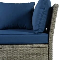 5pc Outdoor Wicker Conversation Set With Cushions - Blue - GODEER -Crosley Sales Store GUEST 6bc094cb 6399 4afd b392 09eca0db0232