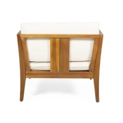 Nicholson Outdoor 4 Seater Acacia Wood Chat Set - Teak/Beige - Christopher Knight Home -Crosley Sales Store GUEST 6bc9e6d0 30f2 48b6 acd4 3e3355858ea0