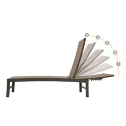 3pc Outdoor Five Position Adjustable Curved Aluminum Lounge Set Brown - Crestlive Products -Crosley Sales Store GUEST 6bca3679 c68a 4b8e be8a 7f14c5d89865