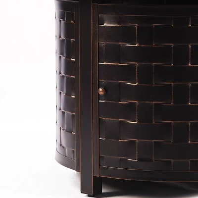 Oakland Living 5pc Deep Seating Swivel Aluminum Outdoor Patio Fire Pit Dining Set With 44" Round Fire Table With Weave Pattern Copper 7 Oakland Living 5pc Deep Seating Swivel Aluminum Outdoor Patio Fire Pit Dining Set With 44" Round Fire Table With Weave Pattern Copper - Image 7