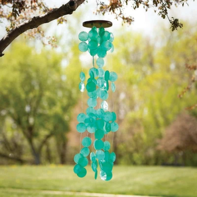 Woodstock Wind Chimes For Outside, Outdoor Decor, Garden And Patio Decor, Capiz Waterfall Wind Chime, 40'' Patina Green Wind Chimes (CWPG) 1 Woodstock Wind Chimes For Outside, Outdoor Decor, Garden And Patio Decor, Capiz Waterfall Wind Chime, 40'' Patina Green Wind Chimes (CWPG)