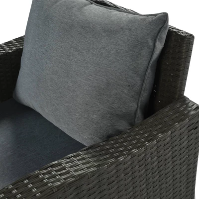 6pc Outdoor Set With Loveseats, Sofa, Chair, Bench & Coffee Table - Gray - GODEER 5 6pc Outdoor Set With Loveseats, Sofa, Chair, Bench & Coffee Table - Gray - GODEER - Image 5