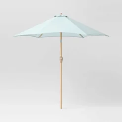 9'x9' Market Patio Umbrella - Light Wood Pole - Threshold™ -Crosley Sales Store GUEST 6f6208b7 69b3 4860 8b1c 0efc735fa205
