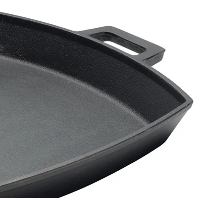 Bayou Classic 12 X 14 Inch Heavyweight Even-Heating Oven & Broiler Safe Cast Iron Shallow Skillet Pan With Wide Loop Handles For Cooking Or Baking 3 Bayou Classic 12 X 14 Inch Heavyweight Even-Heating Oven & Broiler Safe Cast Iron Shallow Skillet Pan With Wide Loop Handles For Cooking Or Baking - Image 3