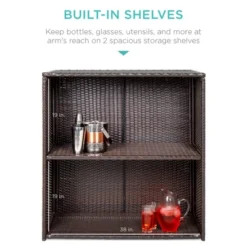 Best Choice Products 3-Piece All-Weather Wicker Bar Table Set For Patio, Backyard W/ 2 Stools, Glass Tabletop - Brown -Crosley Sales Store GUEST 70bfb54f faa0 4ccd 9d74 ed52bb7a94f3