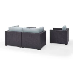 4pc Biscayne Outdoor Steel Conversation Set Mist/Brown - Crosley -Crosley Sales Store GUEST 713614af 1a68 4e08 80bd 5c0b5674bb01