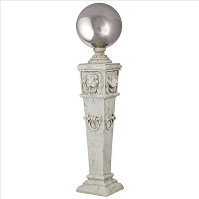 Design Toscano Lion Head Gazing Globe Garden Pillar Statue 2 Design Toscano Lion Head Gazing Globe Garden Pillar Statue - Image 2