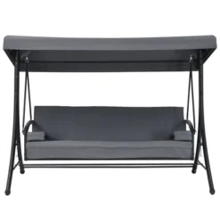 Costway Patio 3-Seat Porch Canopy Swing Converting Grey Cushion Pillow Adjust -Crosley Sales Store GUEST 72adffd4 7572 4513 a12a 5a32ef778e97
