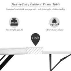 Costway Picnic Table Bench Set Outdoor Backyard Patio Garden Party Dining All Weather White 17 Costway Picnic Table Bench Set Outdoor Backyard Patio Garden Party Dining All Weather White -Crosley Sales Store GUEST 73e6f647 be31 481a 9904 a89bf7b62cd9