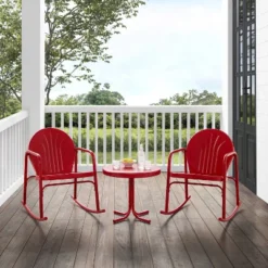 Griffith 3pc Outdoor Rocking Chair Set - Red - Crosley -Crosley Sales Store GUEST 7417f08a 6996 4a21 b81d 37f626701f8c