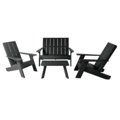 Italica 4pc Outdoor Set With Modern Adirondack Chairs, Double Wide Adirondack Chairs & Table - Highwood -Crosley Sales Store GUEST 744d2d48 c4c0 4886 b5aa f89fcfa52480