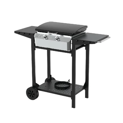 Nexgrill 300-0015 2 Burner Griddle Cart With Spatula - Black 1 Nexgrill 300-0015 2 Burner Griddle Cart With Spatula - Black