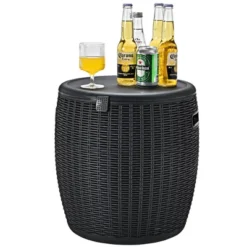 Costway 9.5 Gallon 4-in-1 Patio Rattan Cool Bar Cocktail Table Side Table BrownBlack -Crosley Sales Store GUEST 75117242 487f 41df 9889 e7a684d1b2fa