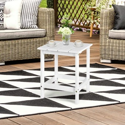 Tangkula 15" Outdoor Square Side End Table Wooden Coffee Table Suitable For Garden Patio Balcony White/Gray/Black 1 Tangkula 15" Outdoor Square Side End Table Wooden Coffee Table Suitable For Garden Patio Balcony White/Gray/Black