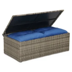5pc Wicker Outdoor Conversation Set Blue/Brown - EDYO LIVING -Crosley Sales Store GUEST 76746761 d72c 45ae 89a6 d25520ef9450