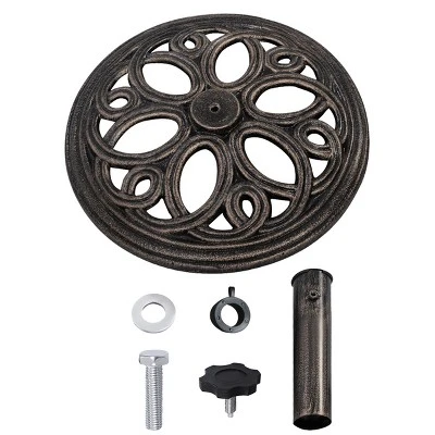 Tangkula 18"Round Umbrella Base Stand Cast Iron Heavy Duty 23lbs 4 Tangkula 18"Round Umbrella Base Stand Cast Iron Heavy Duty 23lbs - Image 4