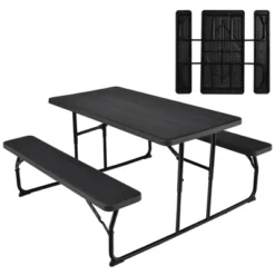 Costway Folding Picnic Table & Bench Set For Camping BBQ W/ Steel Frame White/Balck 21 Costway Folding Picnic Table & Bench Set For Camping BBQ W/ Steel Frame White/Balck -Crosley Sales Store GUEST 779c2e95 6ec5 405a 8e61 7cc76a3eb77a