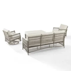 4pc Thatcher Outdoor Steel Seating Set Creme/Driftwood - Crosley 22 4pc Thatcher Outdoor Steel Seating Set Creme/Driftwood - Crosley -Crosley Sales Store GUEST 78e56199 5d5a 4e22 aaad 607e221750a2