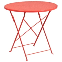 Emma And Oliver Commercial Grade 30" Round Colorful Metal Garden Patio Folding Patio Table -Crosley Sales Store GUEST 790509ae b813 40e4 99e1 a882a7571cc4