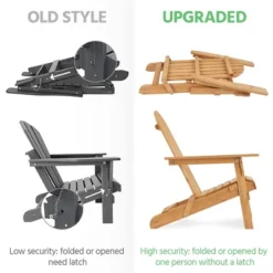 Yaheetech 2-piece Folding Adirondack Chair Solid Wood Outside Chair, Brown -Crosley Sales Store GUEST 792021a1 2aaa 4913 8587 a7b8fbef1efb