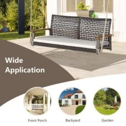 Tangkula 2-Seat Rattan Porch Swing Chair Outdoor Wicker Swing Bench W/ Seat Cushion 14 Tangkula 2-Seat Rattan Porch Swing Chair Outdoor Wicker Swing Bench W/ Seat Cushion -Crosley Sales Store GUEST 7a56da20 cd39 4879 b561 03659b0d24f3