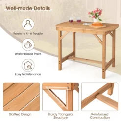 Costway Patio Outdoor Fir Wood Dining Table 1.5'' Umbrella Hole Backyard Garden Natural 15 Costway Patio Outdoor Fir Wood Dining Table 1.5'' Umbrella Hole Backyard Garden Natural -Crosley Sales Store GUEST 7b5e45d2 2169 4d9f 9146 e7192dc72e13