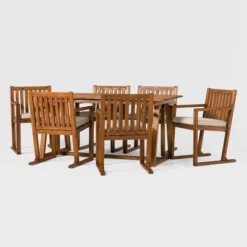 Saracina Home 7pc Modern Slatted Acacia Outdoor Dining Set With Trapezoid Legs 8 Saracina Home 7pc Modern Slatted Acacia Outdoor Dining Set With Trapezoid Legs -Crosley Sales Store GUEST 7c578f64 72ae 46c5 ac48 00e4a01b963b