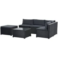 6pc Wicker Patio Conversation Set With Cushions - Black/Gray - GODEER 26 6pc Wicker Patio Conversation Set With Cushions - Black/Gray - GODEER -Crosley Sales Store GUEST 7cadb626 4073 4dde b2cf 40ff0fcf77b7