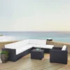 Biscayne 6pc Outdoor Wicker Sectional Set - White - Crosley