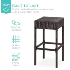 Best Choice Products 5-Piece Patio Wicker Bar Set W/ Built-In Bottle Opener, Hidden Storage Shelf, 4 Stools -Crosley Sales Store GUEST 7f099641 4b3a 4b1c 828b 9e2560ef9265