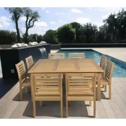 9pc Eucalyptus Wood Patio Dining Set - International Home Miami 7 9pc Eucalyptus Wood Patio Dining Set - International Home Miami -Crosley Sales Store GUEST 7f31a2e8 32f1 4b7d b508 10941afe8f6e
