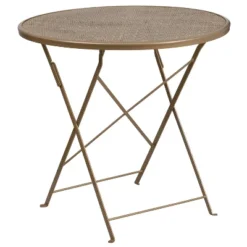 Emma And Oliver Commercial Grade 30" Round Colorful Metal Garden Patio Folding Patio Table -Crosley Sales Store GUEST 7f7461da 2fa8 46c3 ae27 db3626ec5f72
