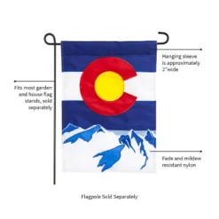 Evergreen Flag Colorado State Garden Applique Flag 12.5 X 18 Inches Indoor Outdoor Decor