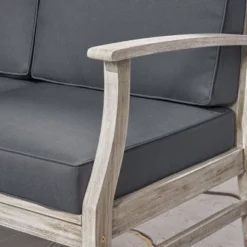 Perla 4pc Acacia Wood Sectional Sofa Light Gray/Dark Gray - Christopher Knight Home -Crosley Sales Store GUEST 7fa27e85 e27b 489e 989b 9137f601c8a8