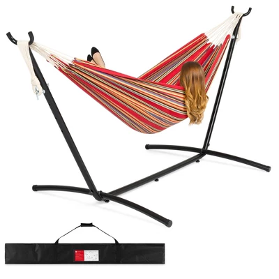 Best Choice Products 2-Person Brazilian-Style Cotton Double Hammock With Stand Set W/ Carrying Bag 7 Best Choice Products 2-Person Brazilian-Style Cotton Double Hammock With Stand Set W/ Carrying Bag - Image 7