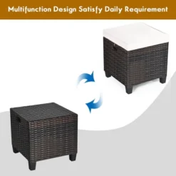 Costway 2PCS Patio Rattan Ottoman Cushioned Seat Beige -Crosley Sales Store GUEST 800c6fda d838 482c 970f 264dca4866ad