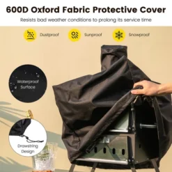 Costway 2-Layer Pizza Oven Wood Fired Pizza Grill Outside Pizza Maker With Waterproof Cover -Crosley Sales Store GUEST 802d1a7c 2695 4820 9242 603fe6621775