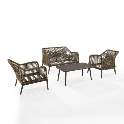 Haven 4pc Outdoor Wicker Conversation Set - Light Gray - Crosley 3 Haven 4pc Outdoor Wicker Conversation Set - Light Gray - Crosley - Image 3