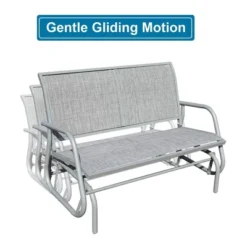 GOLDSUN Alloy Steel Weather Resisting Outdoor 2 Person Swinging Rocking Glider Bench Chair Loveseat For Patio, Garden, Deck, Or Swimming Pool, Gray 7 GOLDSUN Alloy Steel Weather Resisting Outdoor 2 Person Swinging Rocking Glider Bench Chair Loveseat For Patio, Garden, Deck, Or Swimming Pool, Gray -Crosley Sales Store GUEST 80f5fba9 1fcb 41d8 8664 dc55e963bbbc
