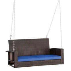 Outsunny 2-Person Wicker Hanging Porch Swing Bench Outdoor Chair With Cushions -Crosley Sales Store GUEST 820ba8b3 8c70 4b3b b127 60de82bc41c7